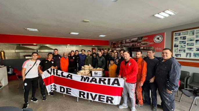 Filial local de River llevó la merienda al Hospital y al cuartel de Bomberos