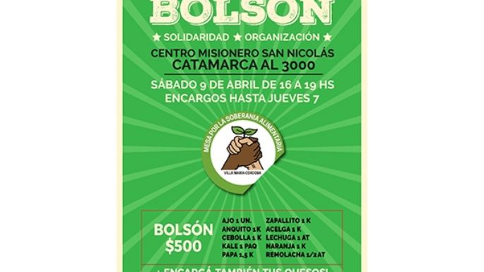 Organizan la venta de un bolsón de 8 kilos por $500