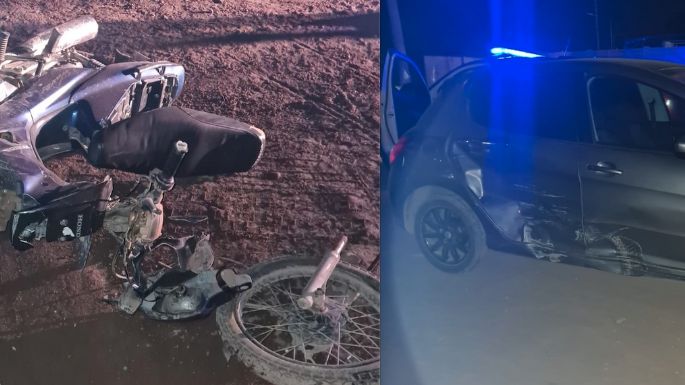 Motociclista resultó con lesiones graves tras chocar contra un auto