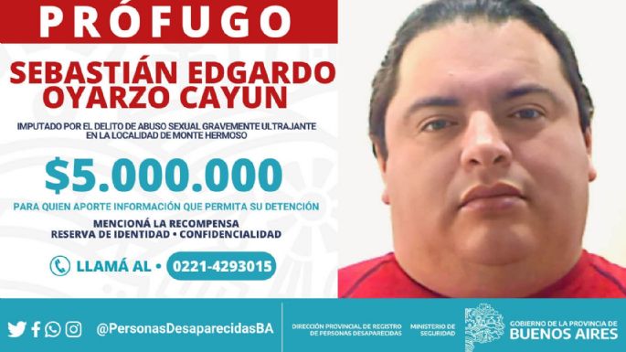 Ofrecen hasta $5.000.000 por datos de un prófugo