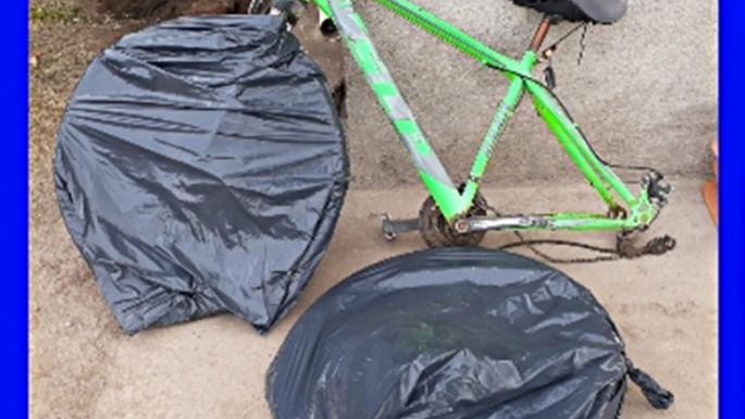 Los pescaron con la bici embalada para llevar