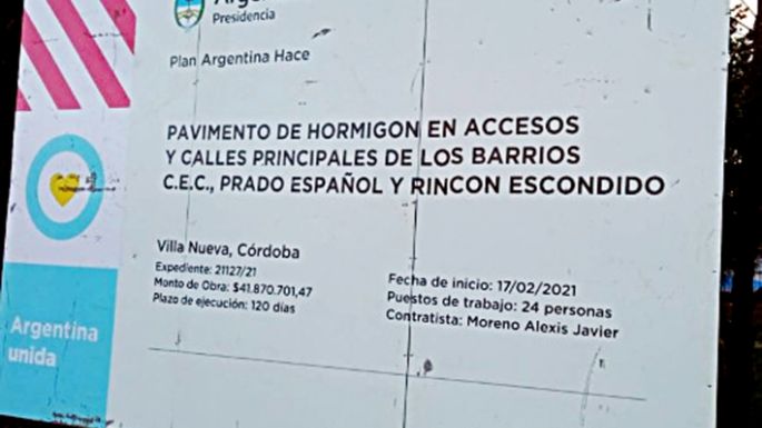 "Tuvieron que sacar el cartel"