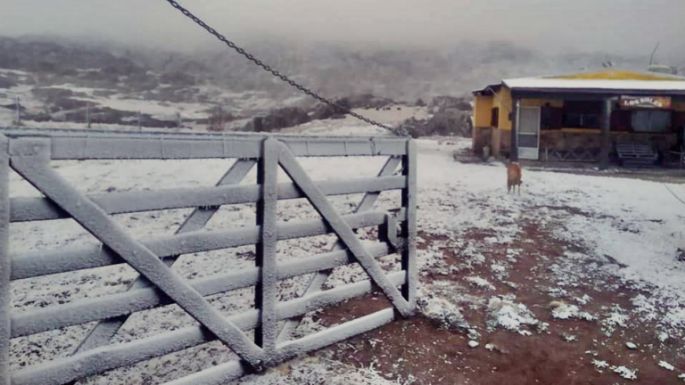Anuncian posibles nevadas en las Sierras entre mañana y el sábado