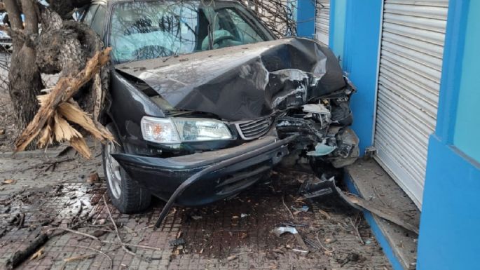 Estaba ebrio y quedó detenido el conductor del Toyota que se chocó el árbol
