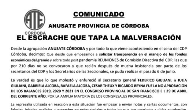 Interna que va a la Justicia