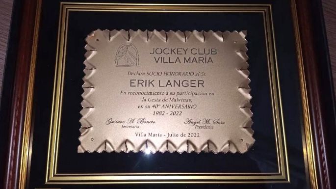 "Quito" Langer, socio honorario del Jockey Villa María