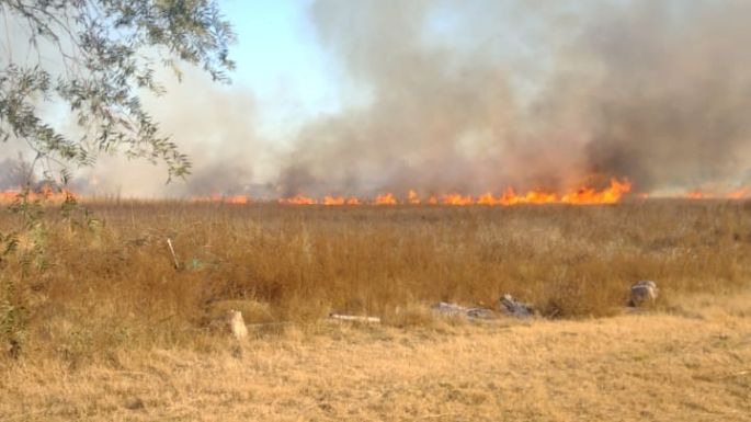 Incendio en la zona del barrio Valle Escondido