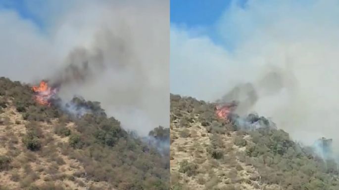 Bomberos combaten incendio forestal en el Valle de Calamuchita