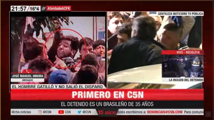 Es brasileño el sujeto que gatilló el arma en la cabeza de la vicepresidenta de la Nación
