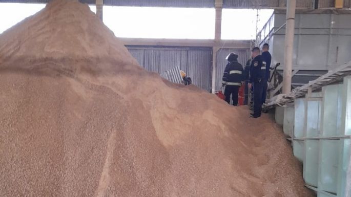 Un operario rural falleció tras desmoronarse una montaña de expeller de soja