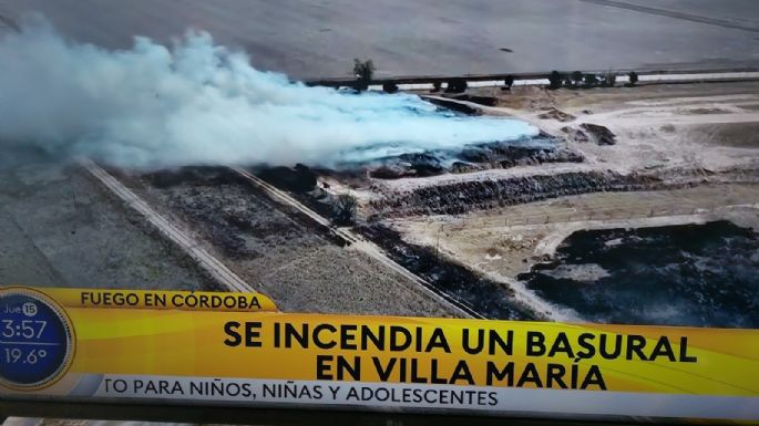 El incendio en el basural de Villa María llegó a los medios nacionales