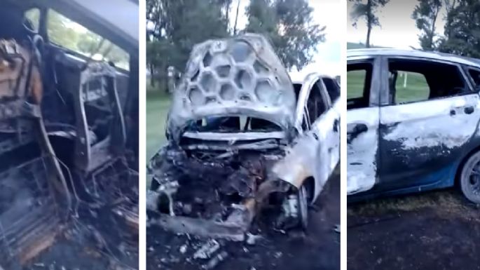Se incendió un auto en el acceso norte de General Deheza