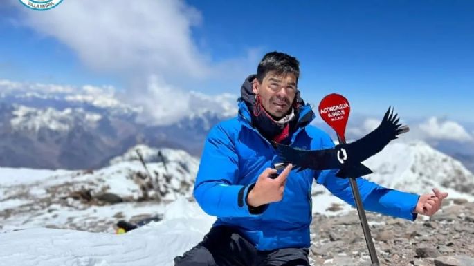 Bombero local ascendió al Aconcagua