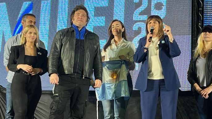 El libertario estuvo con Patricia Bullrich en el acto del Buen Pastor
