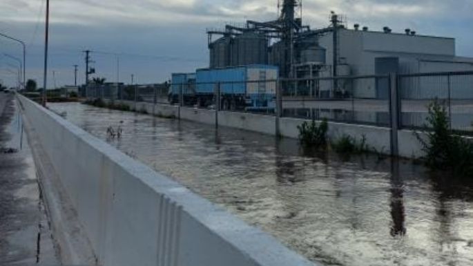 Fuerte tormenta: calles inundadas y árboles caídos en Idiazabal