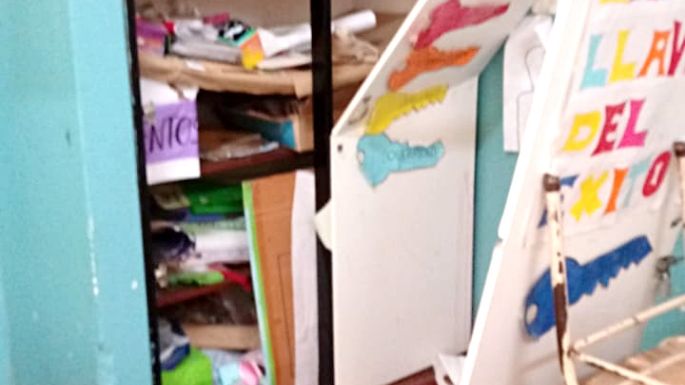 Destrozos en la escuela Belgrano