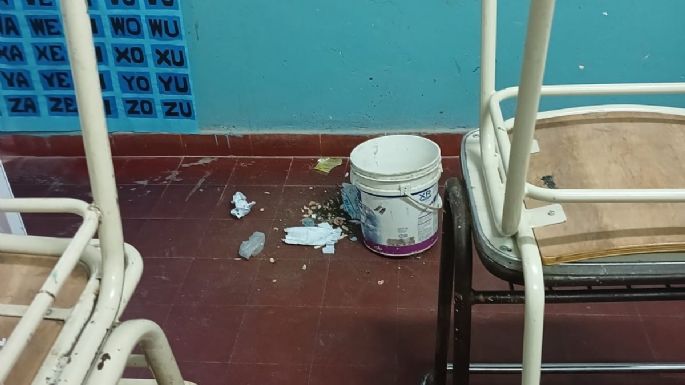 Destrozos en la escuela Belgrano