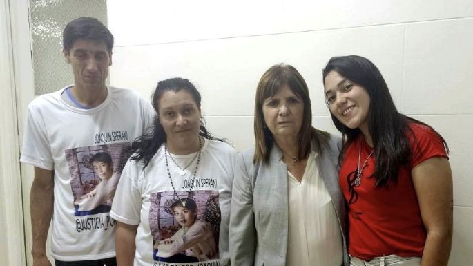 Bullrich, confirmada como ministra, se reunió con los padres de Joaquín Sperani
