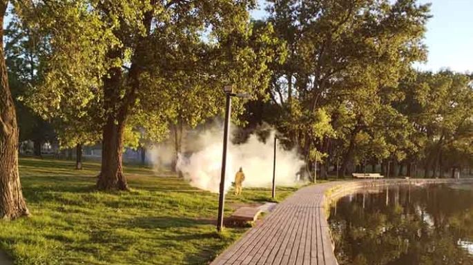 Fumigan la costanera y la zona donde se detectó caso de dengue