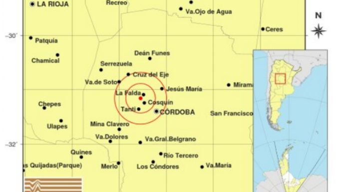 Un sismo fue percibido en distintas partes de Córdoba