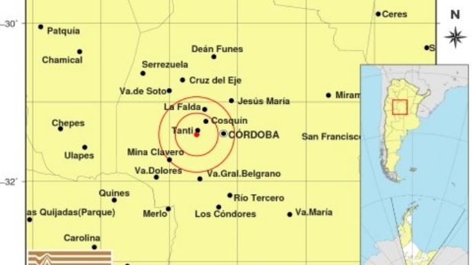 Se produjo un sismo con epicentro en Tanti