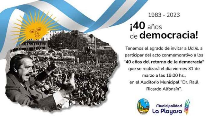 Por 40 años de democracia