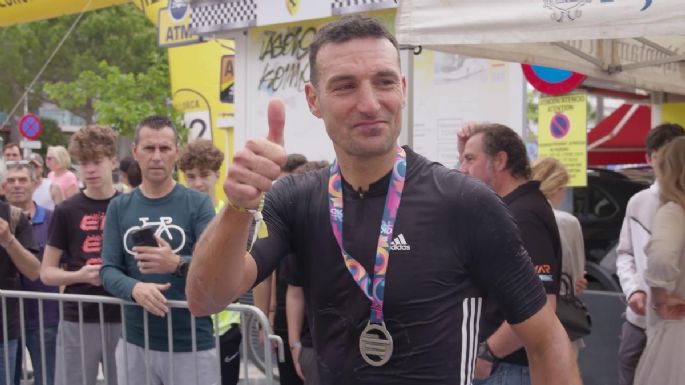 Scaloni se colgó otra medalla, esta vez en una carrera de ciclismo