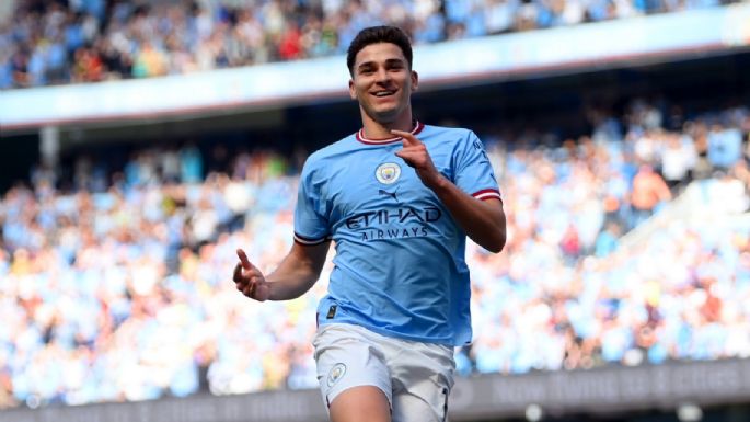 El cordobés Julián Álvarez celebró con un gol su primer título con el City