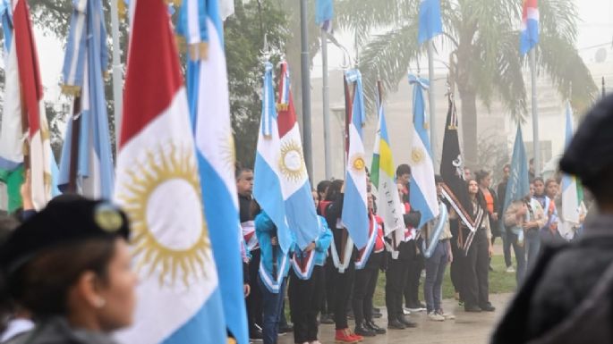 El desfile se suspendió, pero esta mañana se realizó el acto protocolar en Villa Nueva