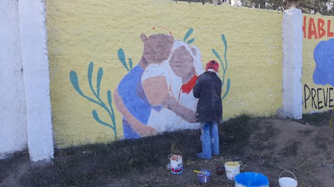 Pintaron un mural por la prevención de adicciones