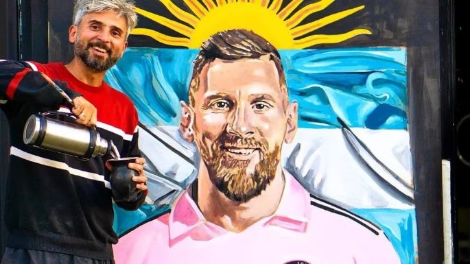 Un cordobés hizo el primer retrato de Lionel Messi para el Inter de Miami