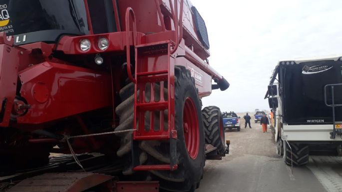 Terminó lesionado tras ser impactado por la escalera de una máquina agrícola