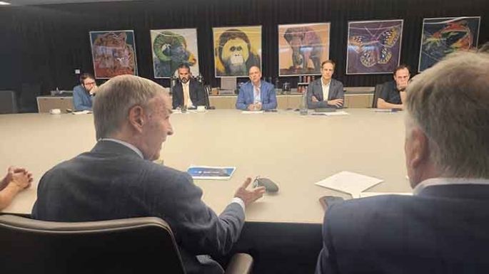Schiaretti, con ejecutivos del JP Morgan e inversores