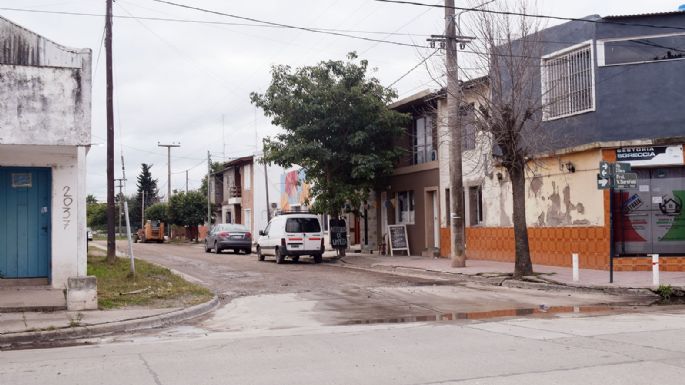 Una calle con sello postal