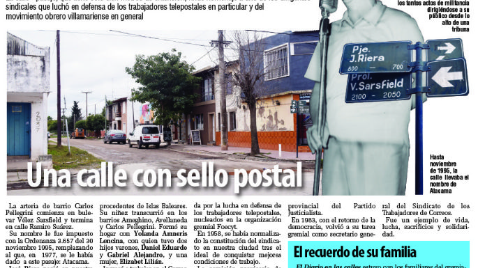 Una calle con sello postal