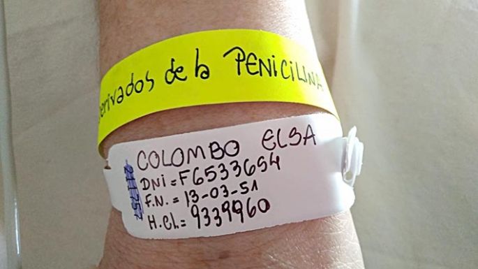 Nombre e historia clínica, para minimizar los posibles errores
