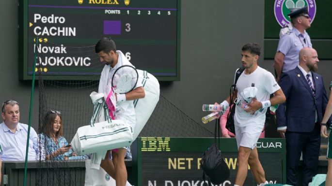 Pedro Cachín perdía el primet set contra Djokovic cuando se suspendió el partido por lluvia