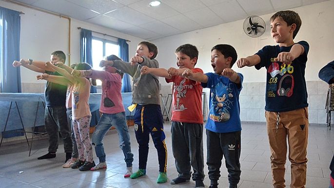 Con juegos y una exhibición de karate, los niños celebraron