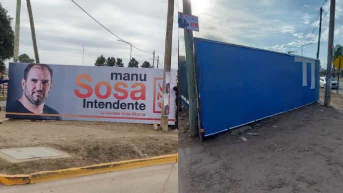 Manu Sosa presentó una denuncia penal por la destrucción de sus carteles en vía pública