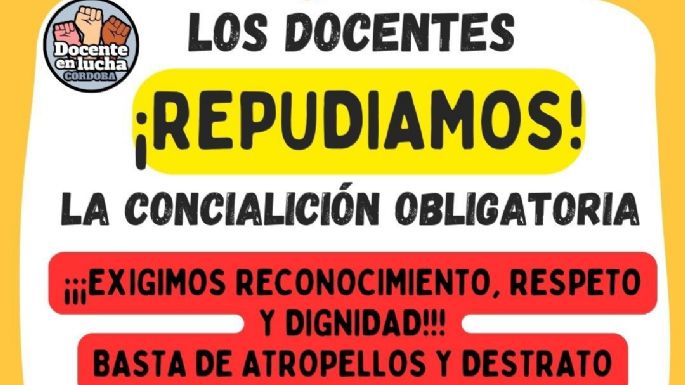 Docentes convocan a un "banderazo y movilización" en Villa María