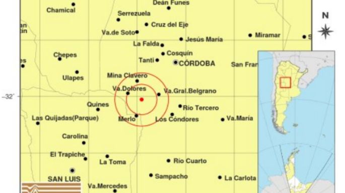 Un sismo fue percibido en distintas partes de Córdoba