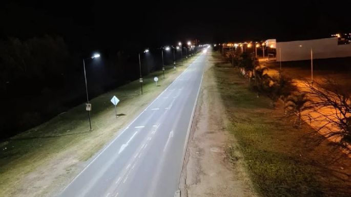Colocaron 80 nuevas luces led en el acceso desde autopista por ruta nacional 158