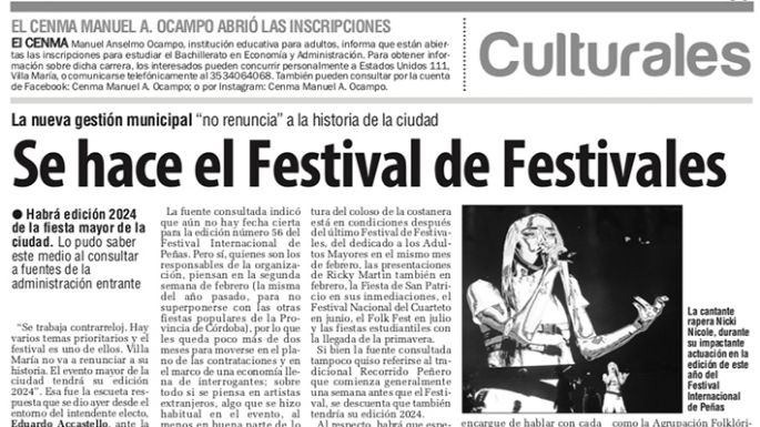 Confirmadísimo el Festival