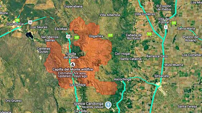 Incendios: sigue con actividad el foco en Quebrada de la Mermela