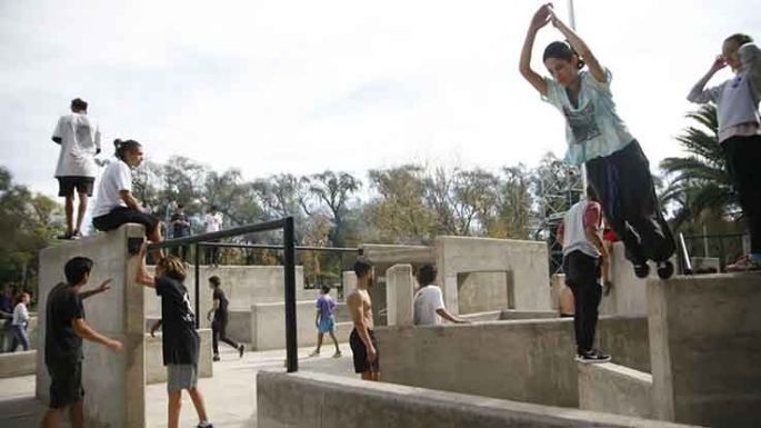 Competencia nacional de parkour en el Parque