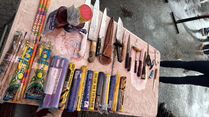 Incautaron alcohol, drogas y elementos punzocortantes