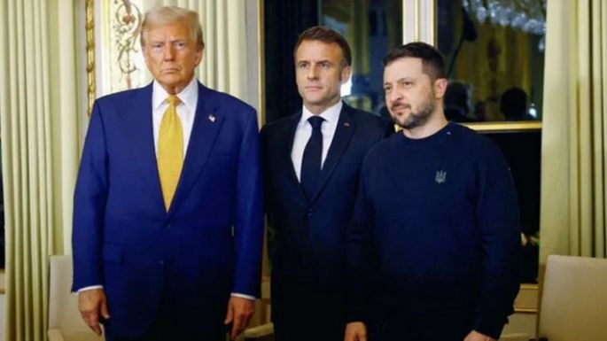 Macron se reunió con  Trump y Zelenski