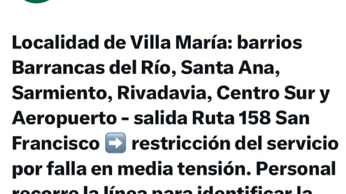 Corte masivo de luz en varias ciudades de Córdoba