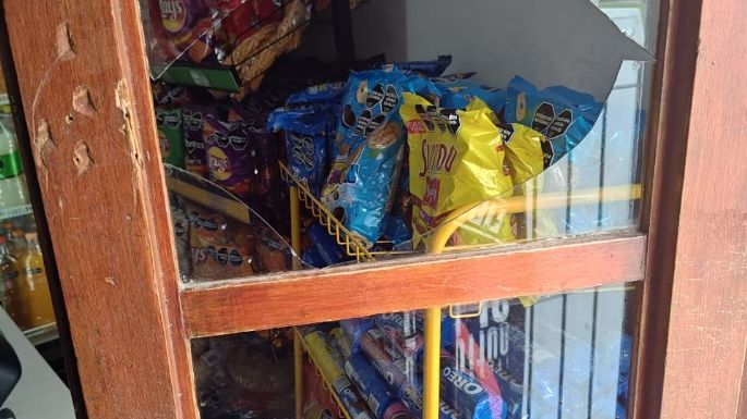 Rompió la puerta de ingreso a un quiosco y terminó detenido