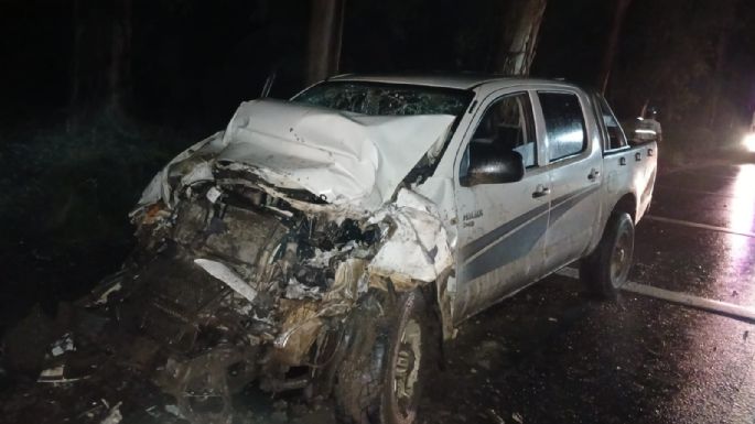 Conductor de una pick up con lesiones graves tras chocar contra un camión